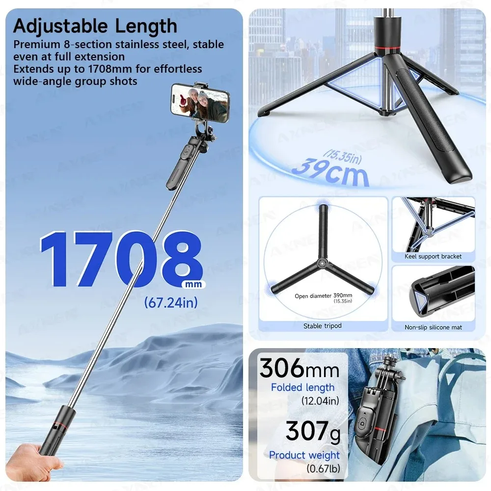 Camera Tripod Carbon - حامل ثلاثي القوائم F16 لعصا سيلفي