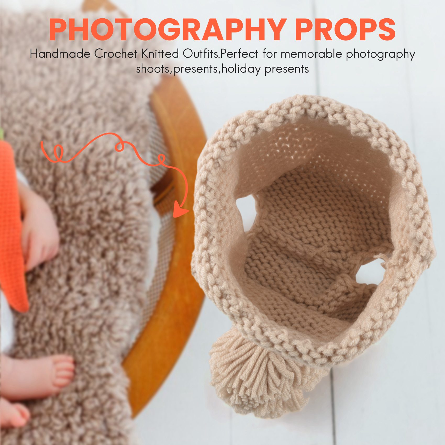 Photography Outfits - ABJA-مستلزمات تصوير الأطفال حديثي الولادة، ملابس