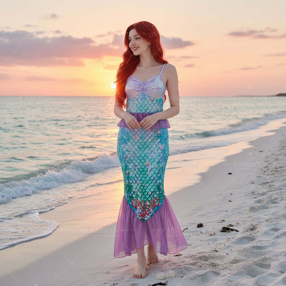 فستان طويل لشخصية حورية البحر  - مراجعة Photography Outfits وسعره