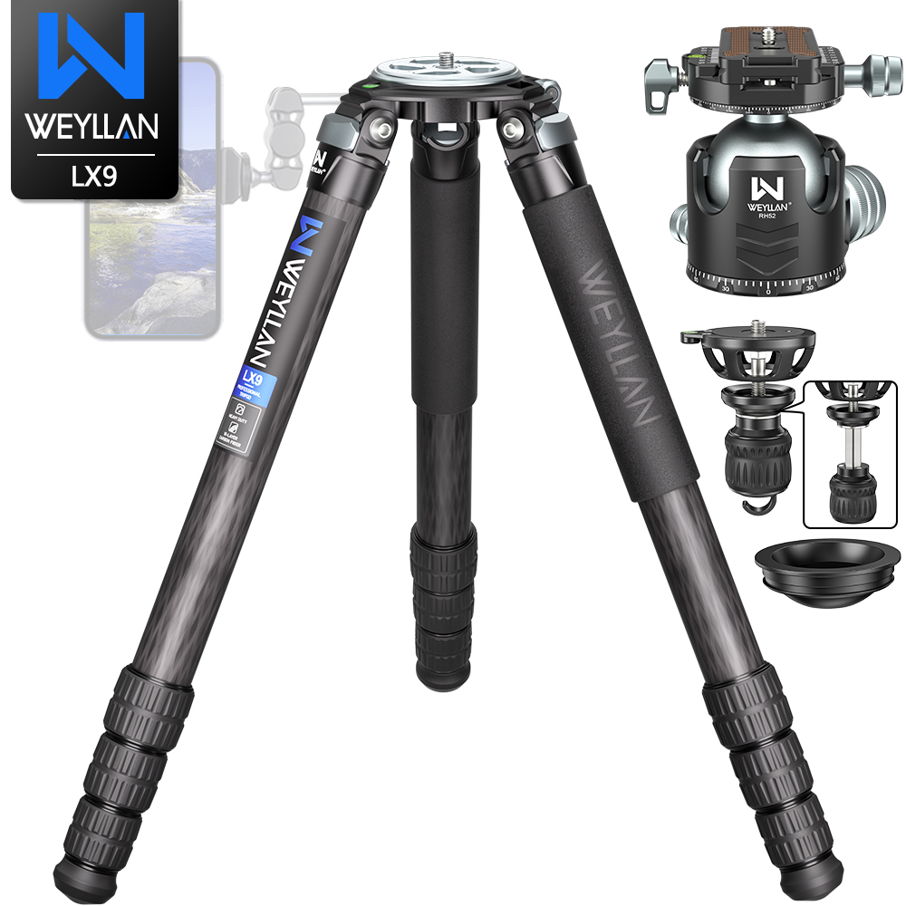 WEYLLAN LX9 ألياف الكربون تراي - مراجعة Camera Tripod Carbon وسعره